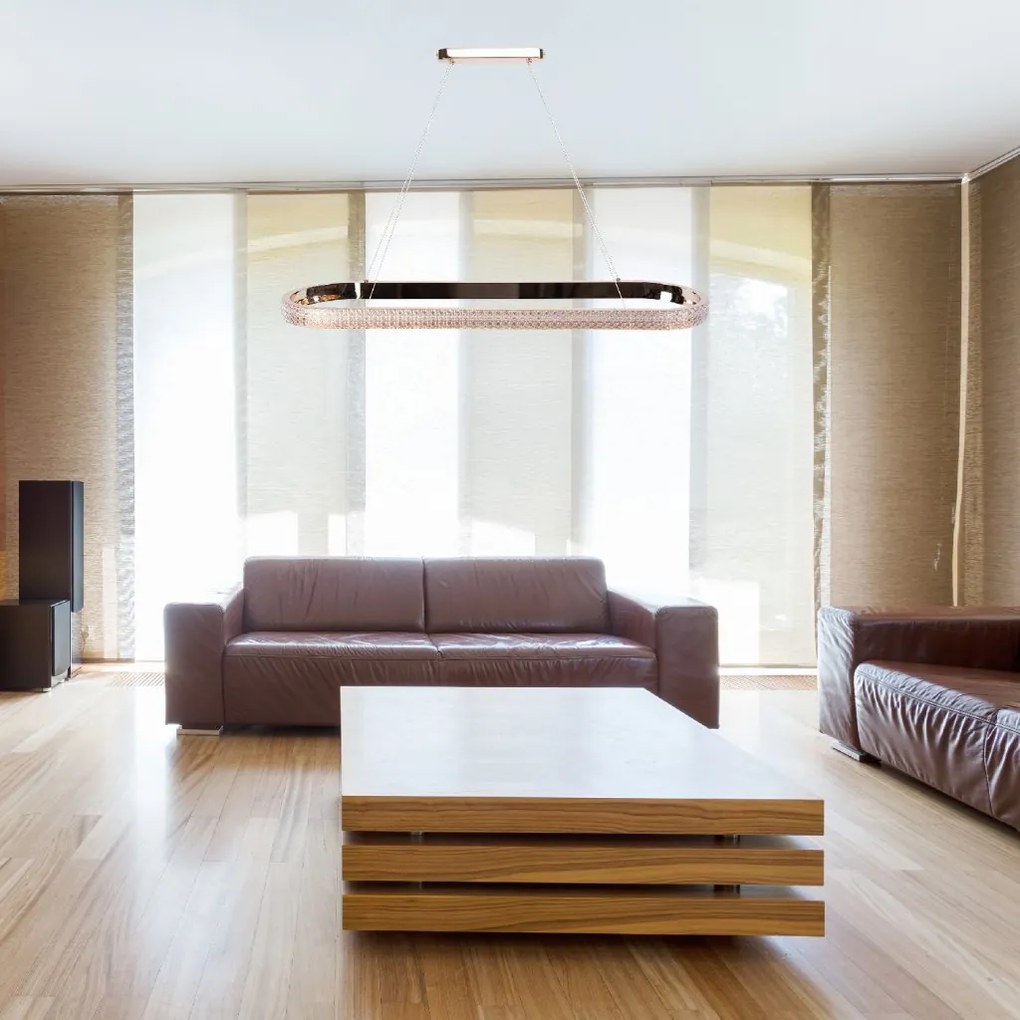 Toolight Toolight, LED závesné svietidlo 90cm APP1751-CP, zlatá lesklá, OSW-06065