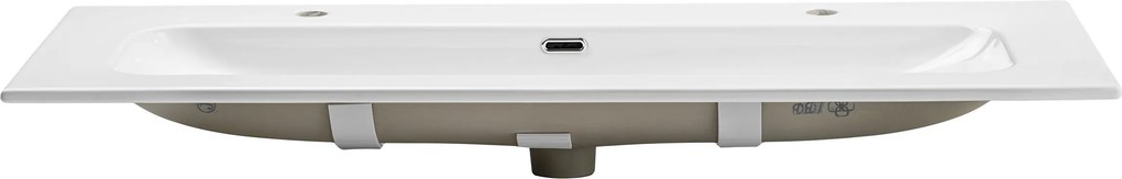 Comad Nábytkové keramické umývadlo FLY 120 2TH DP, 121x46 cm, biela lesklá