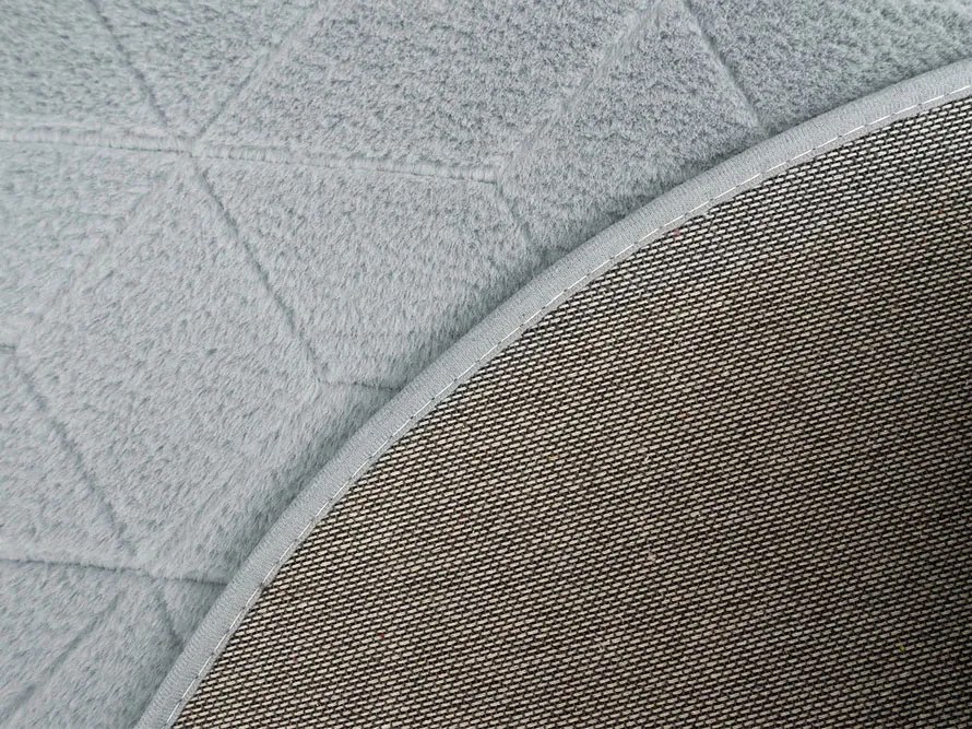 TZ Sivý okrúhly koberec 3D Rabbit Rozmer: 120 cm