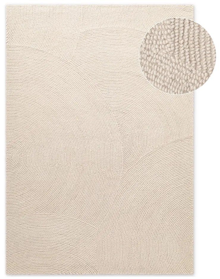 Ručne tkaný vlnený koberec vo svetlo prírodnej farbe 120x180 cm Eleni Natural White – Hanse Home