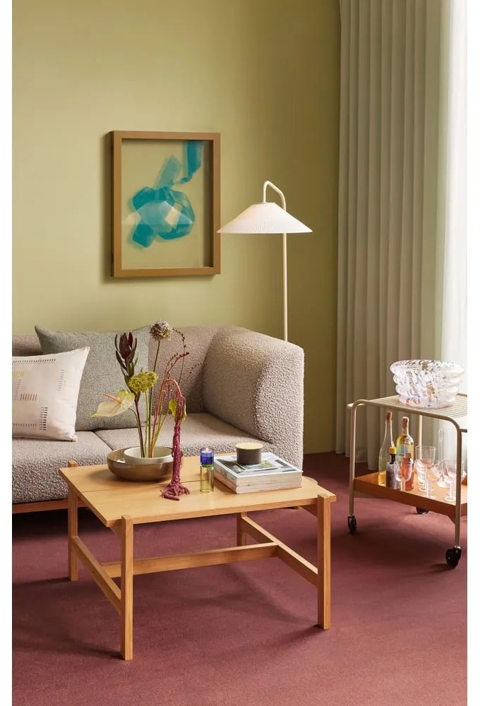 Krémová stojacia lampa so skleneným tienidlom (výška 158 cm) Solid – Hübsch