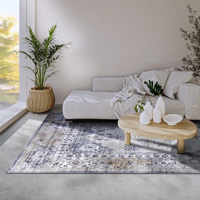 Koberec Hanse Home Asya Meridiem modrý / zlatý