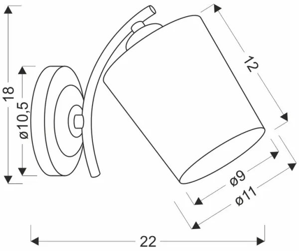 Nástenná lampa ESNYR 1xE27/40W/230V čierna/biela