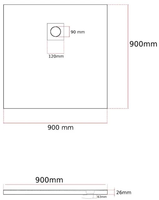 Erga Oldaf, SMC štvorcová sprchová vanička 90 x 90 cm, čierna matná, ERG-GMA-OL-9090BK