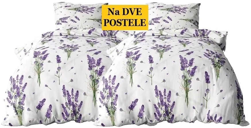Obliečky Levandula Bavlna 2x70x90 2x140x200 cm