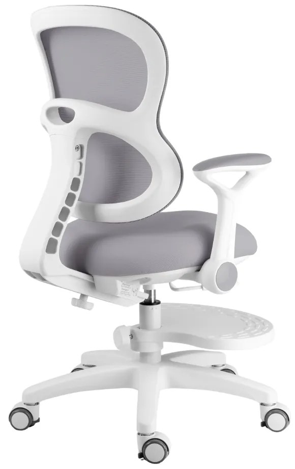 Detská rastúca stolička Neoseat JUNI 006 — látka, sivá