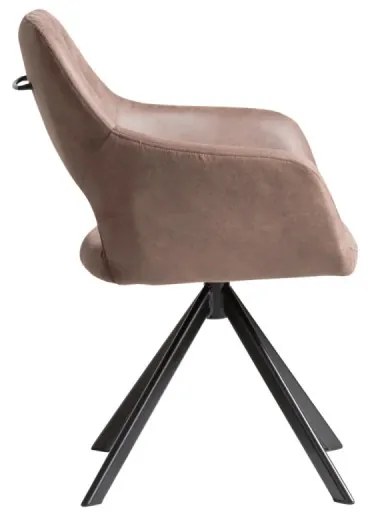 furniture-nabytek.cz - Sada 2 otočných kresiel Corton, hnedá látka a kov