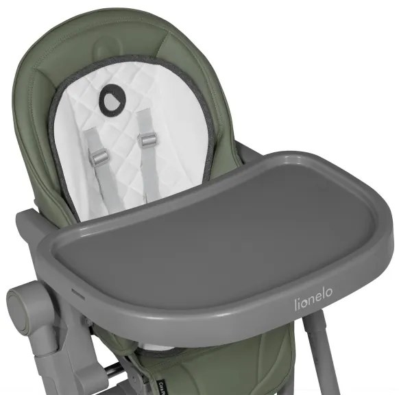 Lionelo - Detská jedálenská stolička 2v1 CORA PLUS Zelená oliva