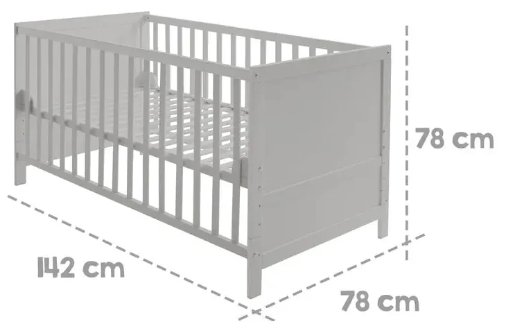Svetlosivá postieľka s baldachýnom 70x140 cm Sternenzauber – Roba