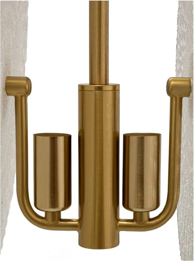 Závesné svietidlo v zlatej farbe so skleneným tienidlom Glass – Mauro Ferretti