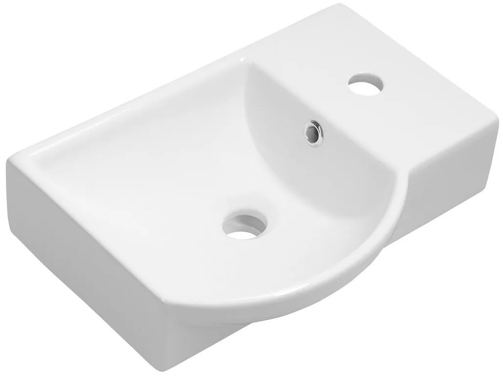 Sapho Sapho, LITOS keramické umývadlo pravé, 45x32 cm, biela, 4079