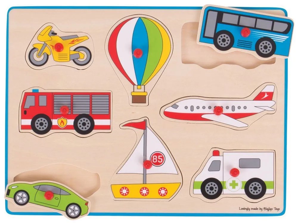 Bigjigs Toys Vkladacie puzzle dopravné prostriedky