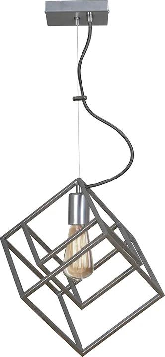 BOX | dizajnová industriálna závesná lampa Farba: Strieborná