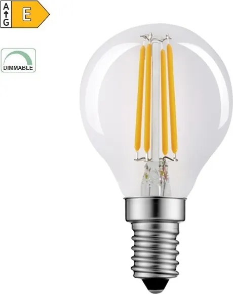 Diolamp LED Filament Mini Globe žiarovka číra G45 5W/230V/E14/2700K/680Lm/360°