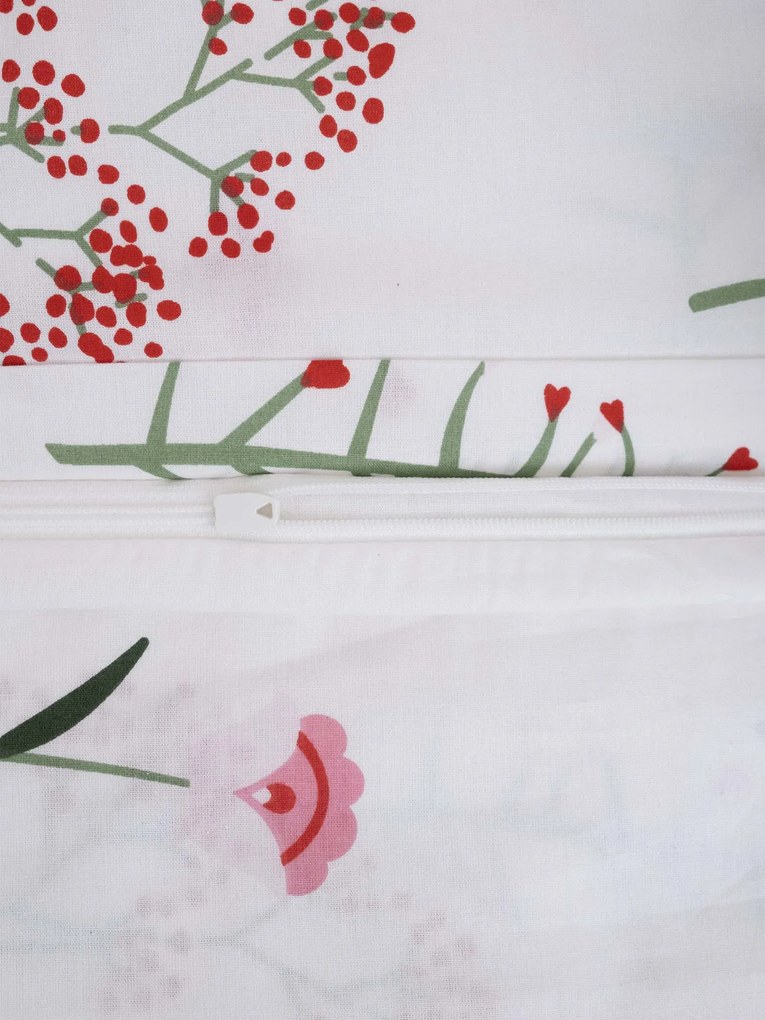 Bavlnená obliečka na vankúš Renforcé 40 × 40 cm - Vlčie maky biele