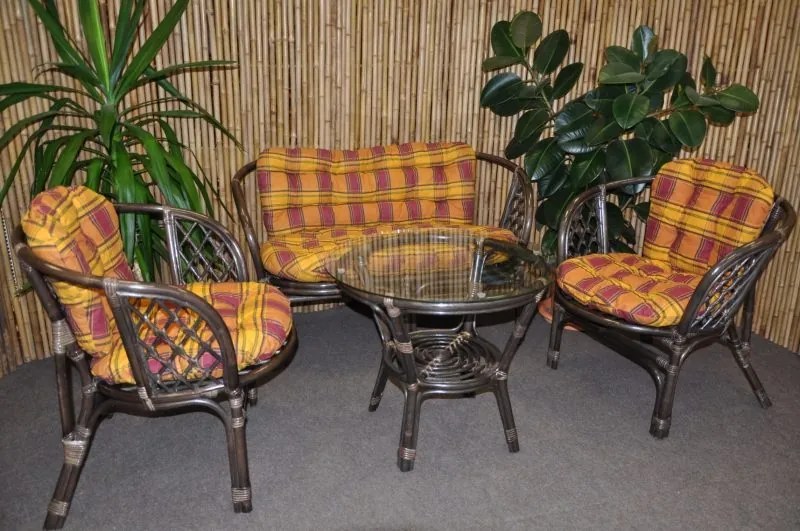 Ratanová sedacia súprava Bahama veľká hnedá - 3 farby