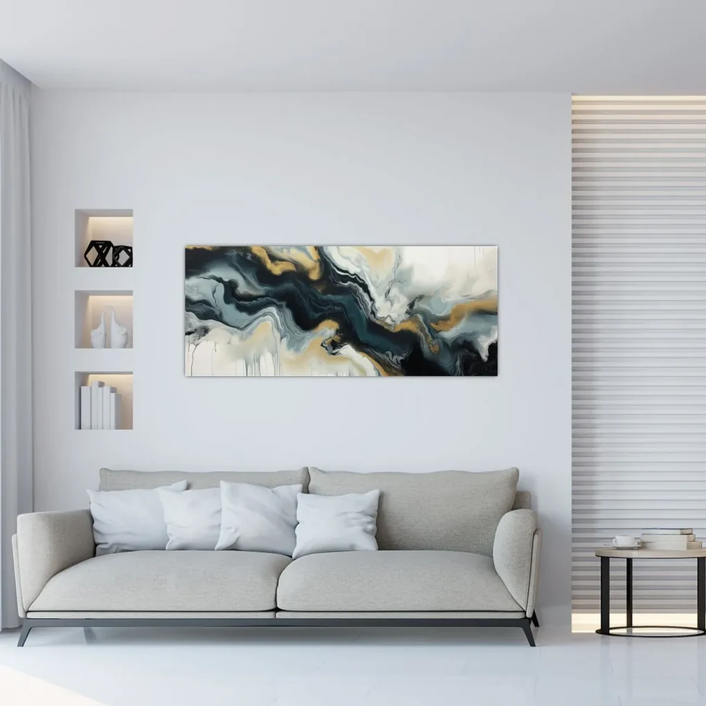 Obraz - Mramorovaná kresba (120x50 cm)