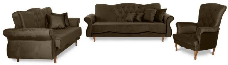 Pohovka Panama 3, hnedá (Monolith 09)