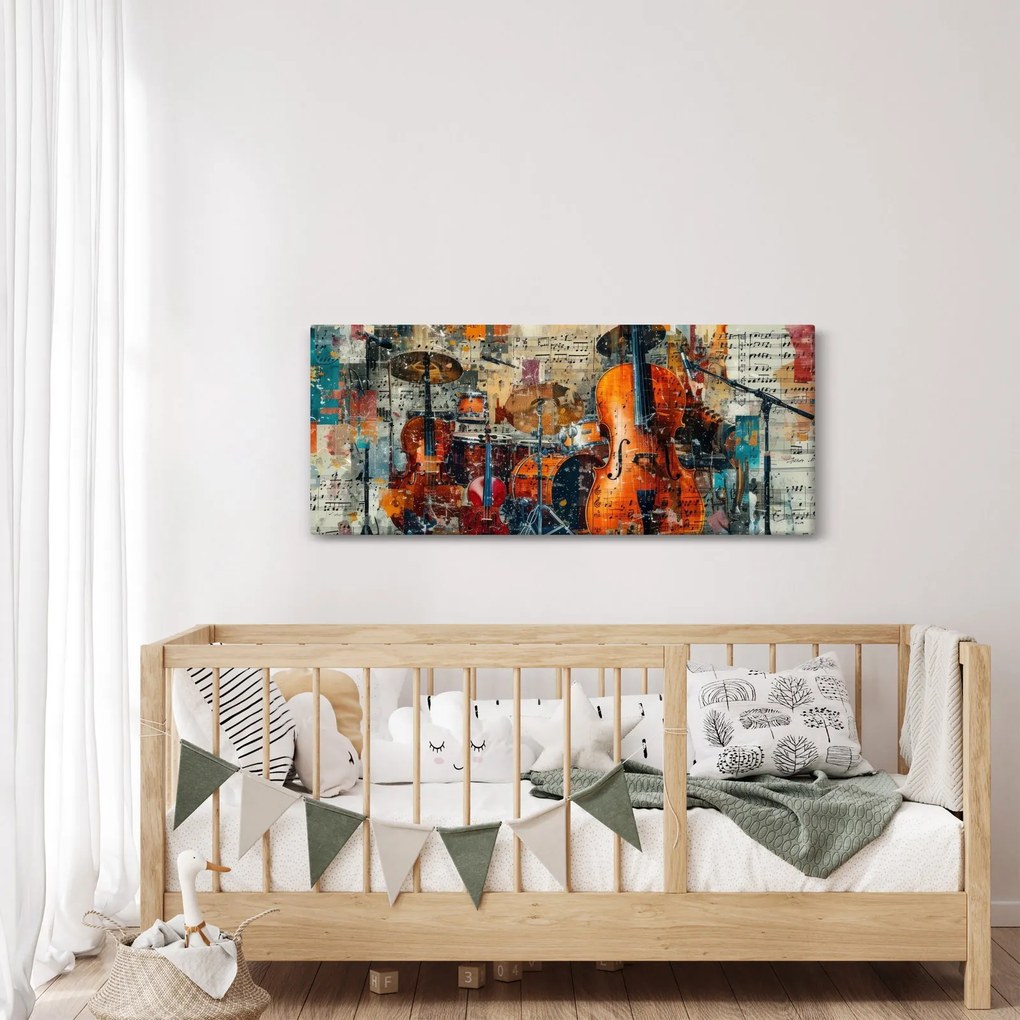 Obraz - Hudobné nástroje (120x50 cm)