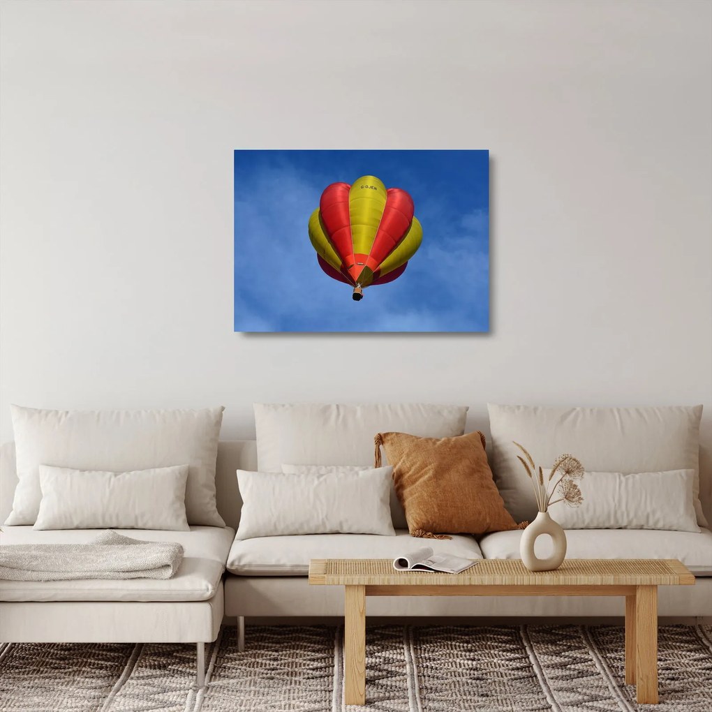 Sklenený obraz lietajúceho balóna (70x50 cm)