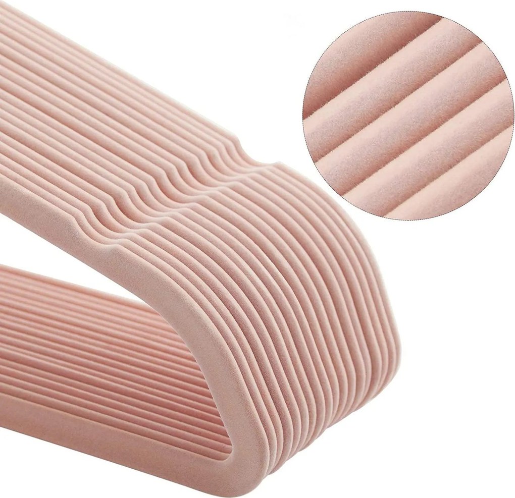 Sada vešiakov na oblečenie, 30 ks, rosé gold