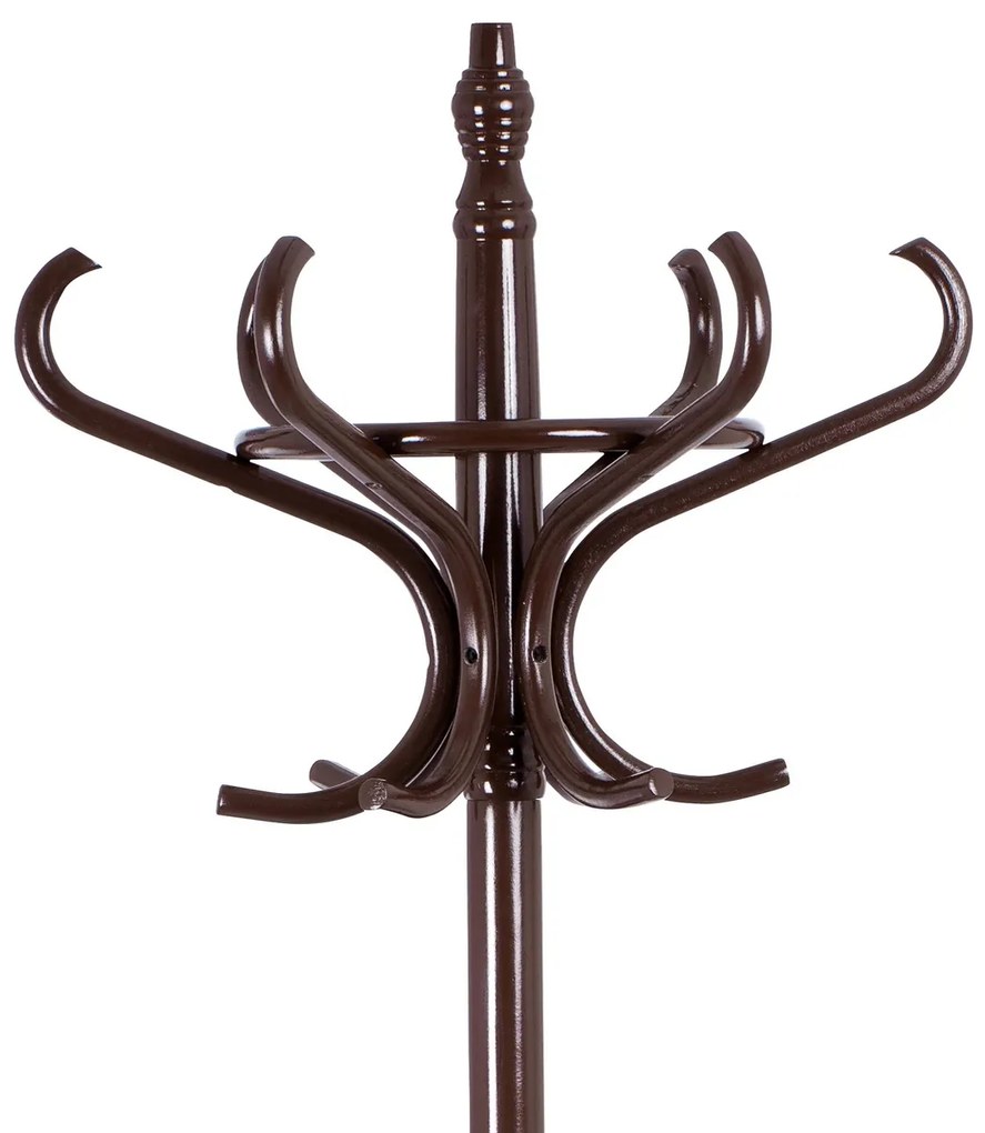 Drevený stojanový vešiak tmavohnedá, 185 cm