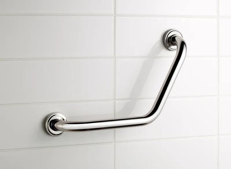 BISK Erga HANDICAP "PRO", zahnuté madlo 220x220 mm, 25mm, chrómová, ERG-04777