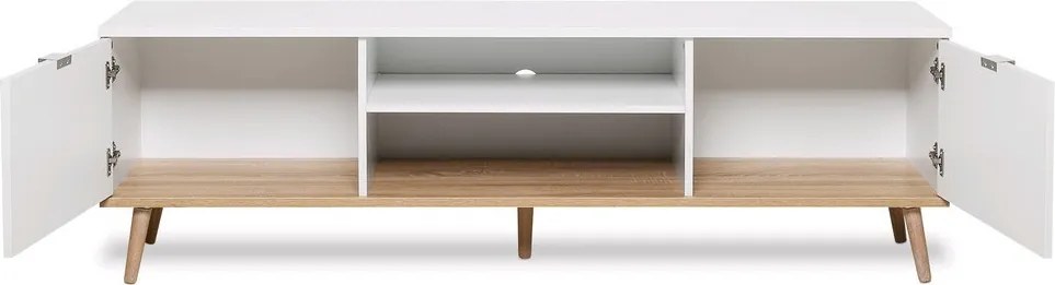 TV skrinka Göteborg, biela / dub sonoma