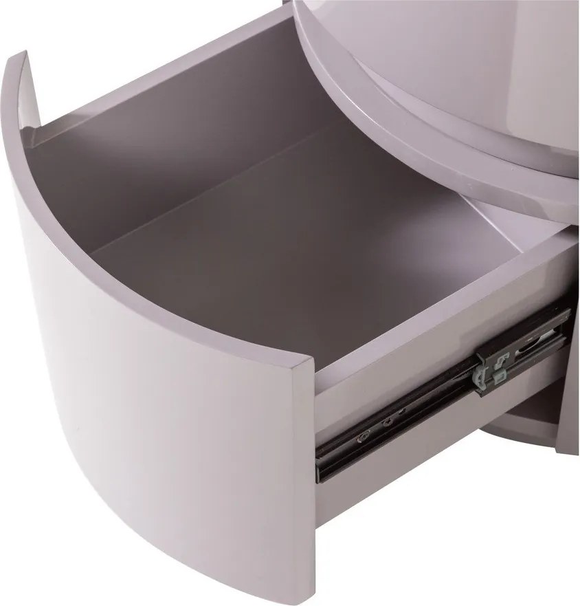 Svetlosivý lesklý nočný stolík Lunex – WOOOD