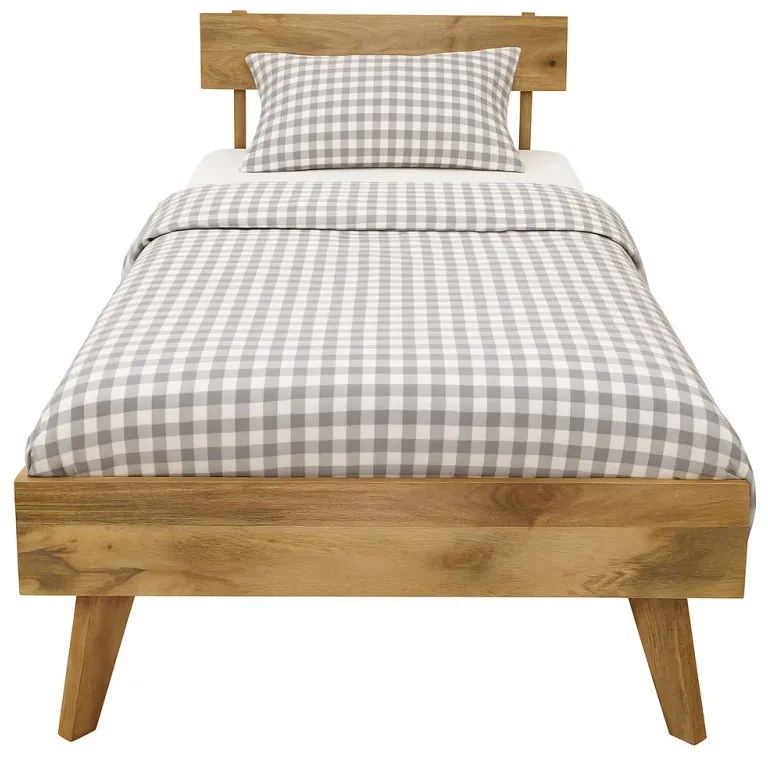 Posteľ 90x200 s čelom z mangového dreva Mango natural