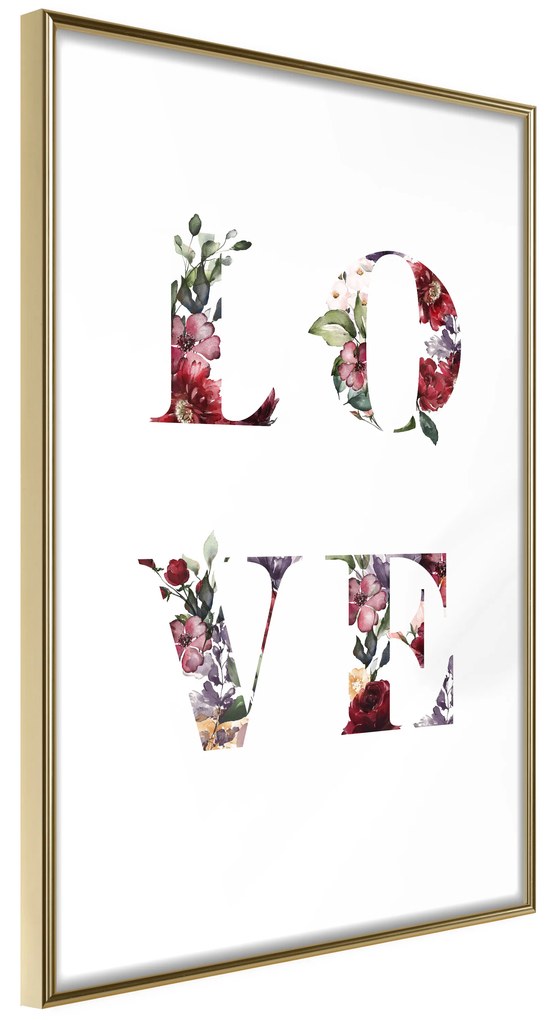 Artgeist Plagát - Love in Flowers [Poster] Veľkosť: 20x30, Verzia: Čierny rám