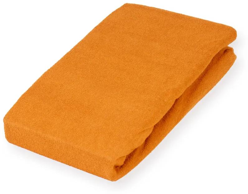 Froté napínacie prestieradlo na extra vysoký matrac FR-006 Oranžové 200 x 200 - výška 40 cm