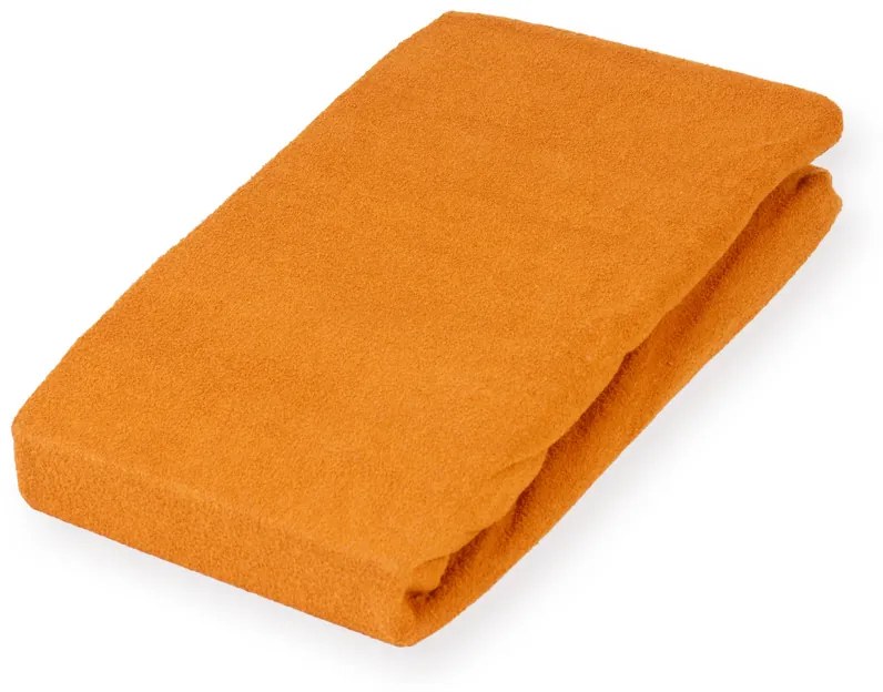 Froté napínacie prestieradlo na extra vysoký matrac FR-006 Oranžové 90 x 200 - výška 40 cm