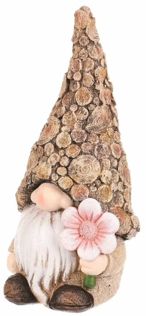 Záhradná dekorácia Škriatok kvetinka, 11 x 9 x 21cm, polyresin