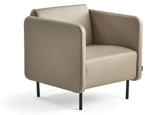 Kreslo CLEAR, koženka, šedohnedá