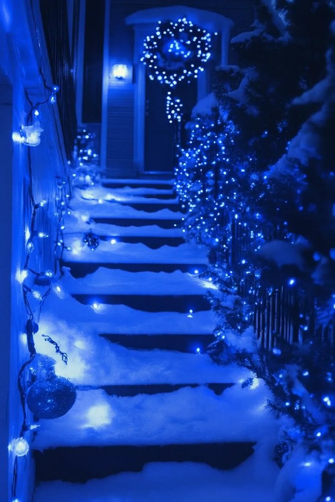 Vianočné svetielka vonkajšie FLASH modrá 1000 LED