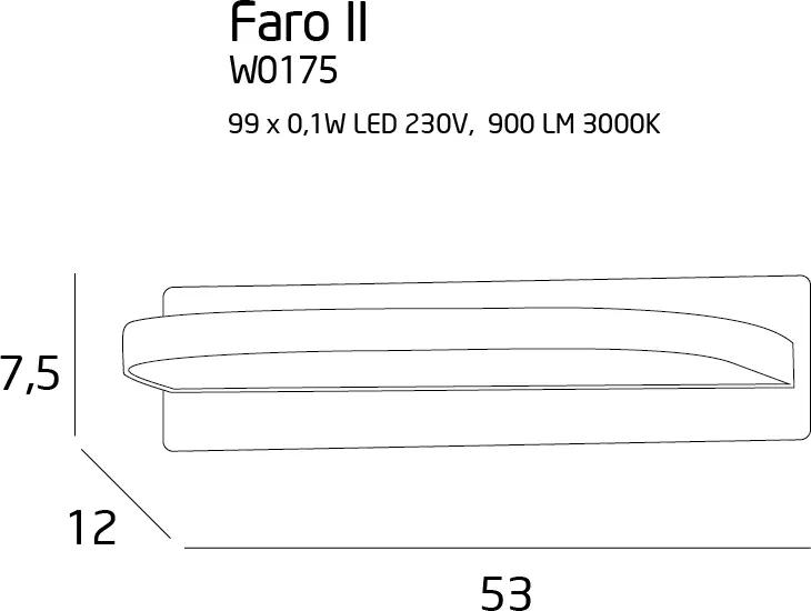 FARO | chrómové nástenné led svietidlo Rozmer: šírka 53cm