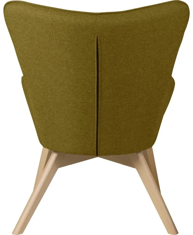 Zelené kreslo s podnožkou Niko – Ropez