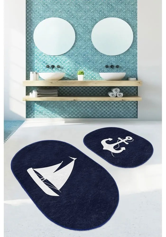 Modré kúpeľňové predložky v súprave 2 ks 60x100 cm – Mila Home