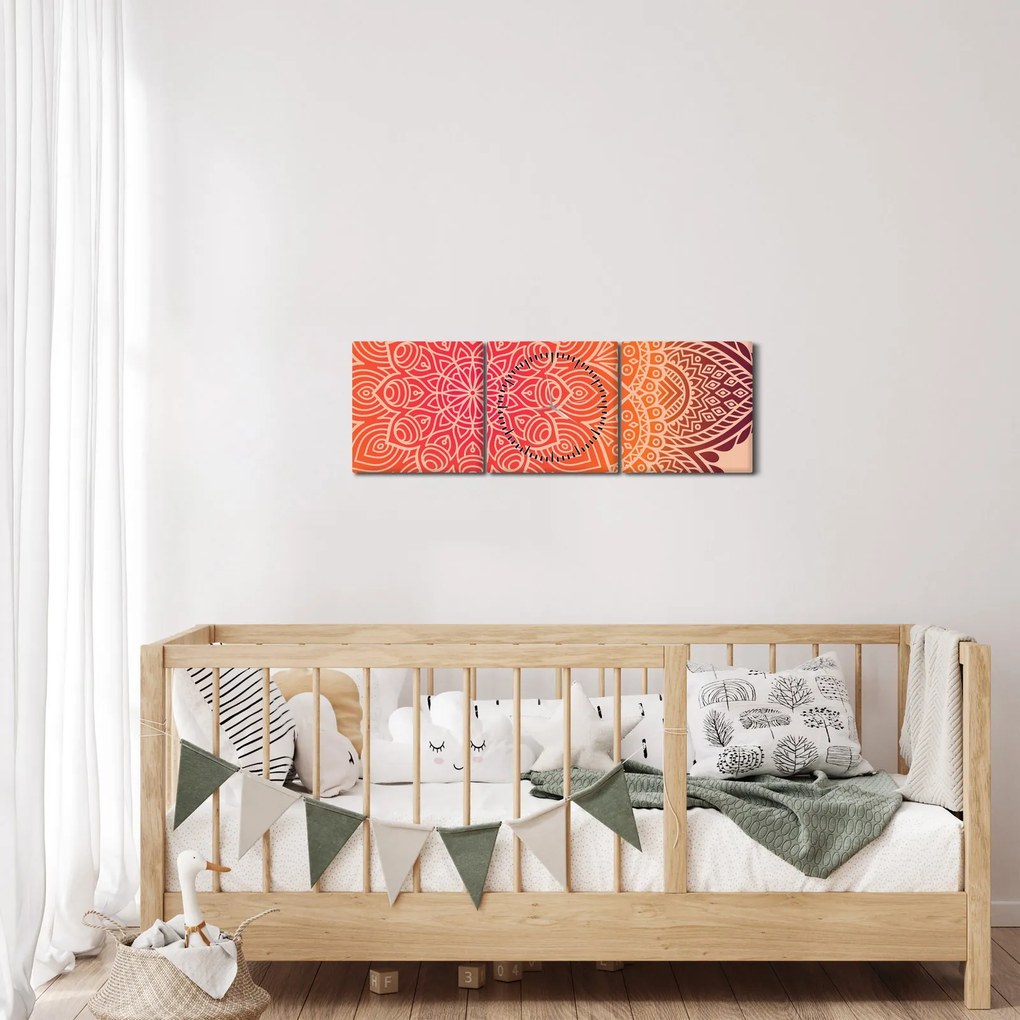 Obraz - Mandala umenia (s hodinami) (90x30 cm)
