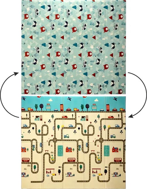 CH Detská obojstranná podložka Autíčka 180x200