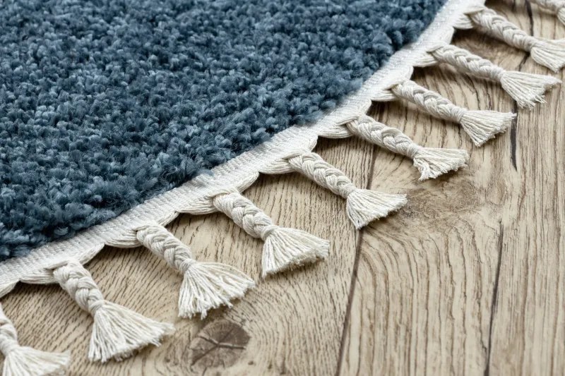 Dywany Łuszczów, Kusový koberec Berber 9000 blue kruh, 160x160 (priemer) kruh, modrá, obývacia izba