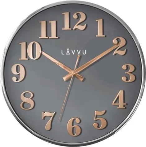 LAVVU LCT1161 - Šedé hodiny Home Grey s dreveným dekorom