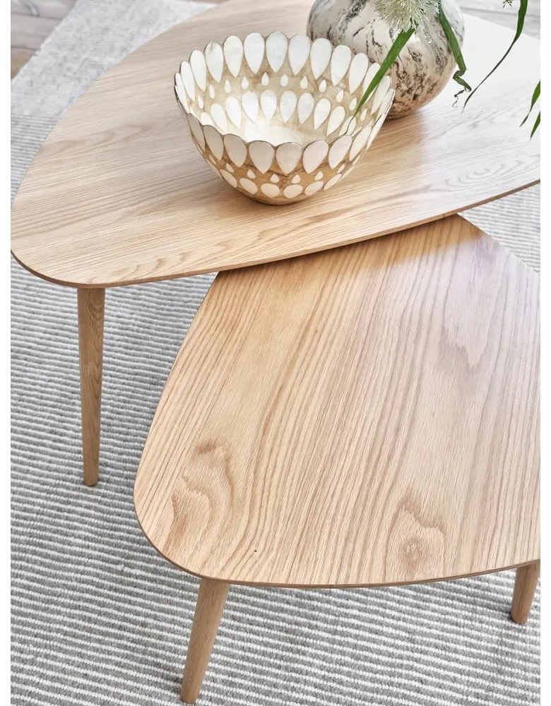 Čierne konferenčné stolíky v súprave 2 ks 70x100 cm Adda – Unique Furniture