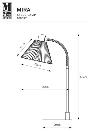 Markslöjd 108697 - Stolná lampa MIRA 1xE14/40W/230V čierna/biela
