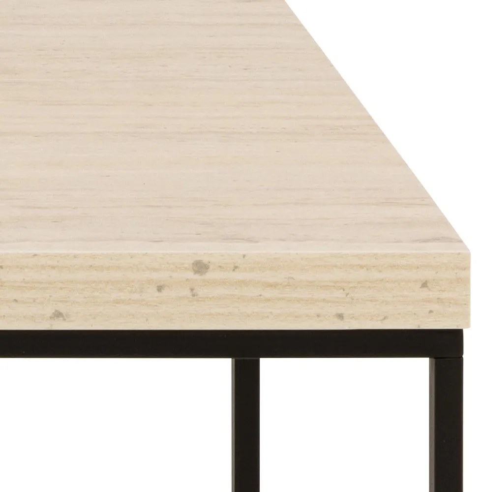 Béžový konferenčný stolík s doskou v dekore mramoru 55x110 cm Barossa – Actona