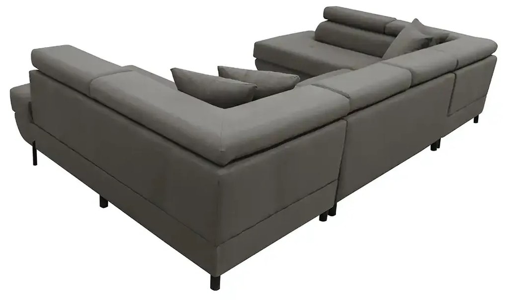 Rohová sedacia súprava - U s funkciou spania, vlnité pružiny EDIS Krémový