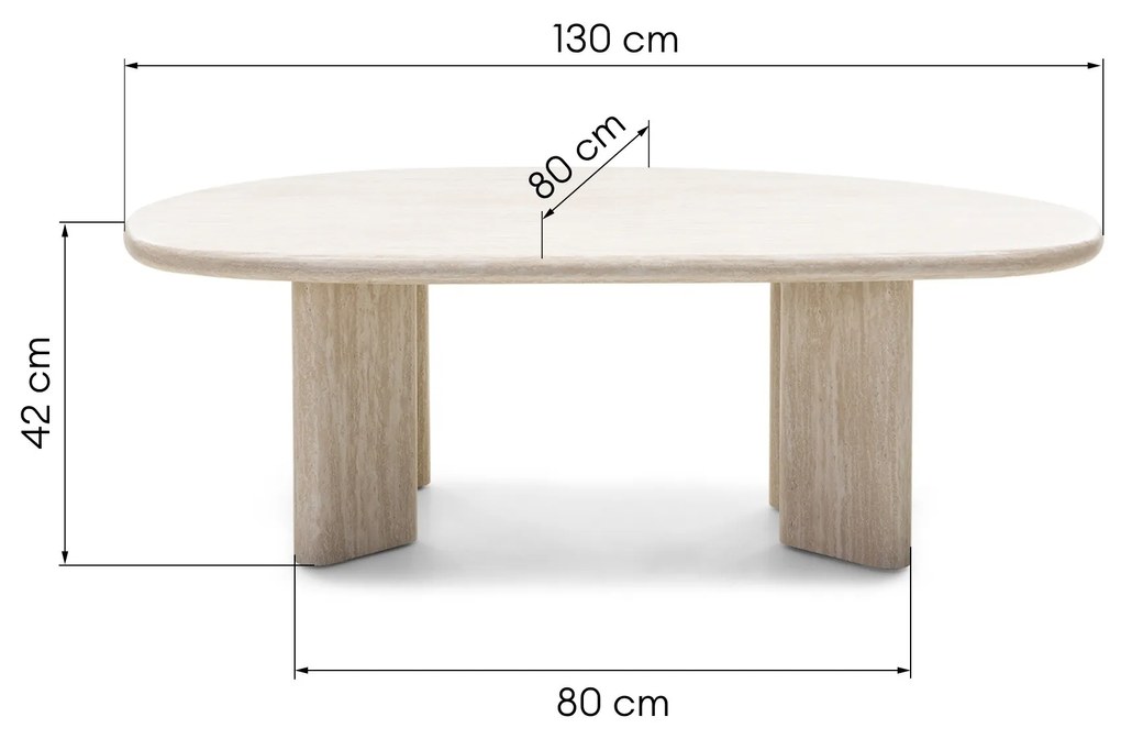 Konferenční stolek Cameron II 130 cm travertin