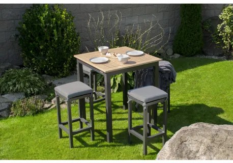 Doppler EXPERT WOOD antracit - záhradná gastro barová súprava 4+1