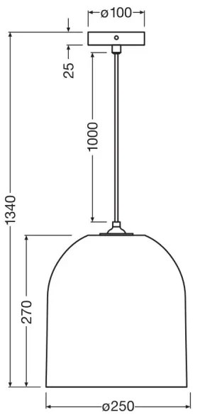 Ledvance - Luster na lanku DECOR CARDBOARD 1xE27/15W/230V pr. 25 cm